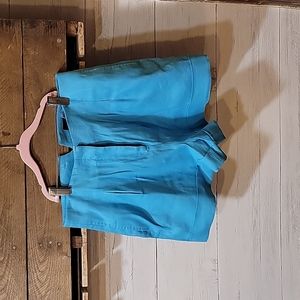 Rag & Bone teal shorts size 0 loose fit linen